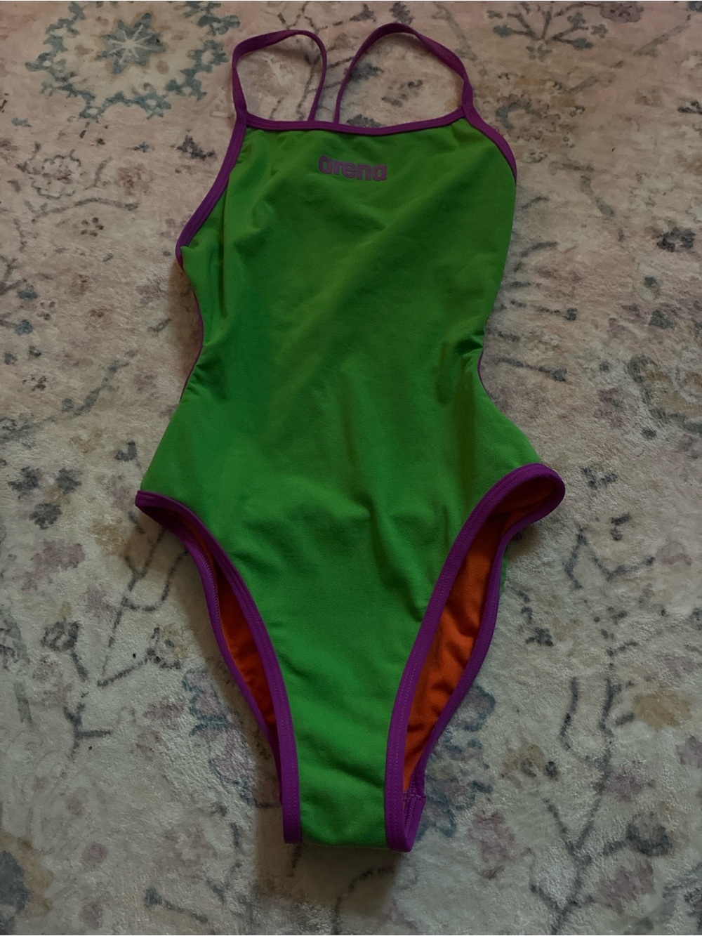 ARENA Green and Purple One-Piece REVERSIBLE Swimsuit size 26